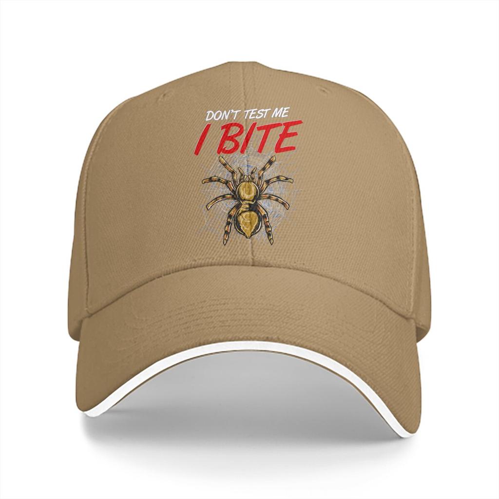 Spiders Multicolor Hat Peaked Men's Cap Don't Test Me I Bite Tarantula Spiders Personalized Visor Protection Hats