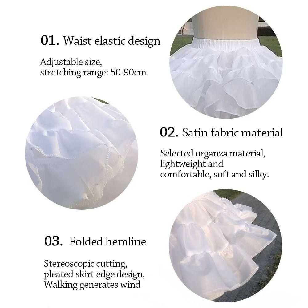 Jupe de dessous blanche Crinoline Lolita Robe de bal Jupons Mode Jupe crinoline Femmes Filles