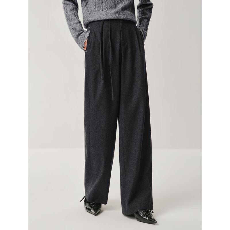 JOZAI Minimalist High-Waisted Pleated Wide-Leg Trousers