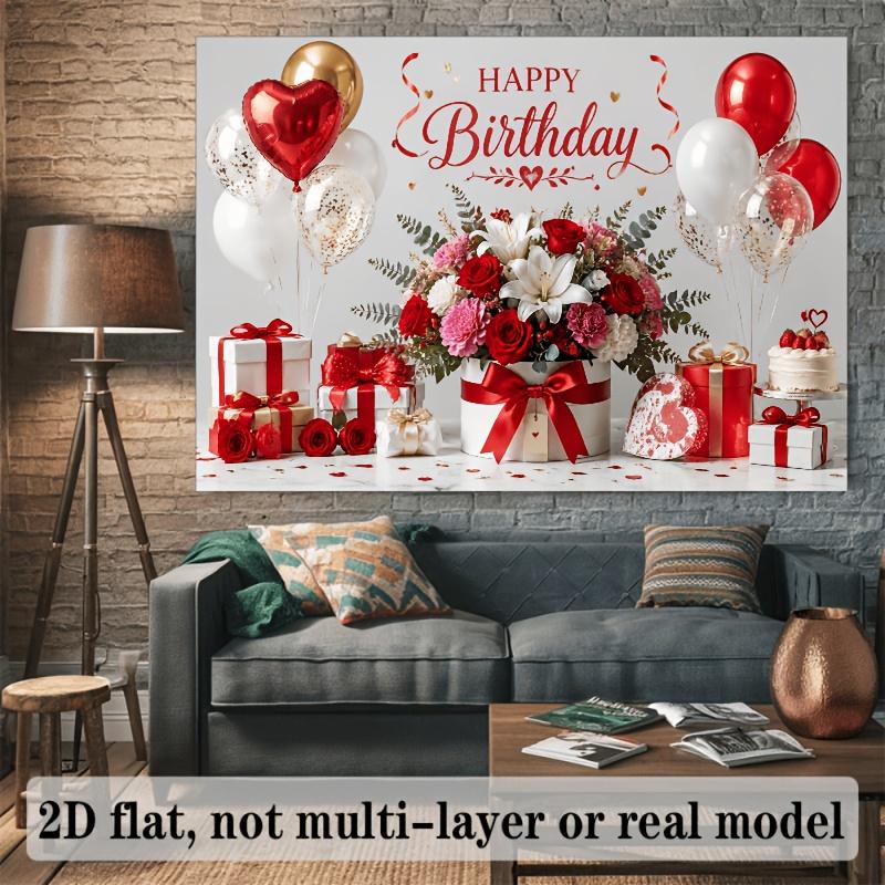 1Pcs Red White Golden Balloons Cake Gifts Decoration Background Birthday Backdrop Decorations For Photo Studio Booth Party