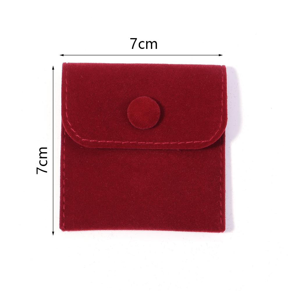 1pcs Jewellery Pouch Packaging Bag Soft Velvet Snap Button Gifts Packing Bag For Storing Rings Bracelets Necklace Accessories