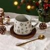 Christmas Vintage Ceramic Mug with Heat-resistant Handle Coffee Cup Nordic Style Home Office Handmade Water Tea Cups Xmas Gifts