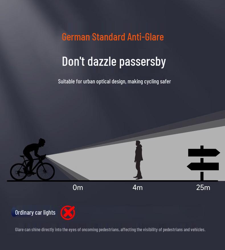 New Rechargeable High-Brightness Waterproof Bicycle Front Light with Horn for Night Riding