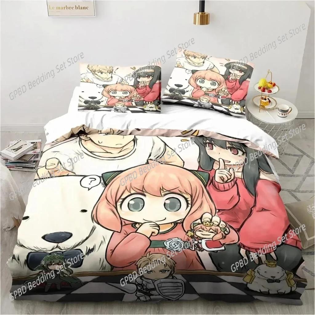 Comforter 3D Printing Spy Family Anya Anime Bedding Set 3D Printed Suitable For Bedroom Kids Home Textile