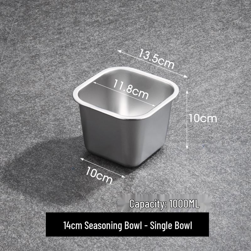 Stainless Steel Seasoning Jar with Lid - Square Kitchen Storage for Spice, Jam, Oil, or Fruit Pulp.