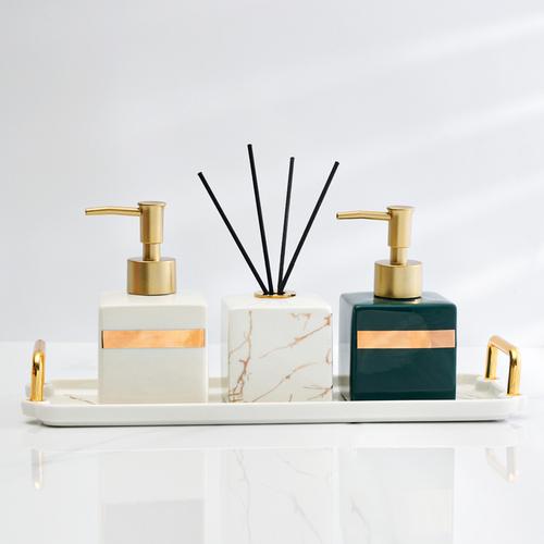 Bathroom Hand Sanitizer Soap Dispenser Gold Press Ceramic Lotion Bottle Hand Sanitizer Dispenser Bottle Bathroom Accessories