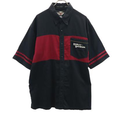 Rückendruck Kurzarm Hemd mit Knöpfen XL Schwarze Serie Herren Gebraucht