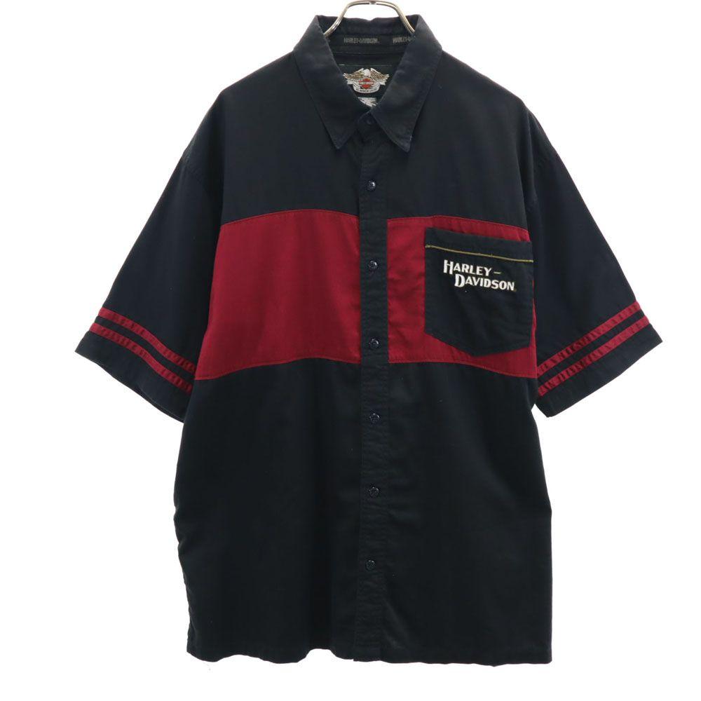 HARLEY DAVIDSON Back print Short sleeve Button down shirt XL Black series Men's Used