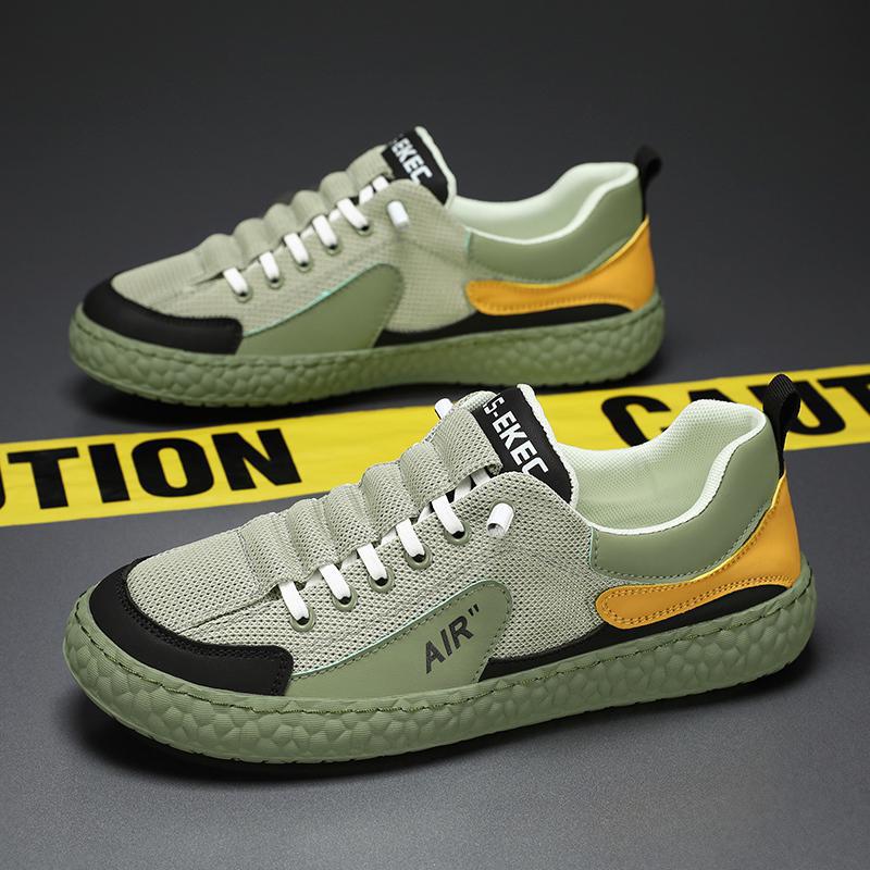 Men's shoes summer mesh breathable casual shoes comfortable one-pedal lazy board shoes fashion trend white shoes