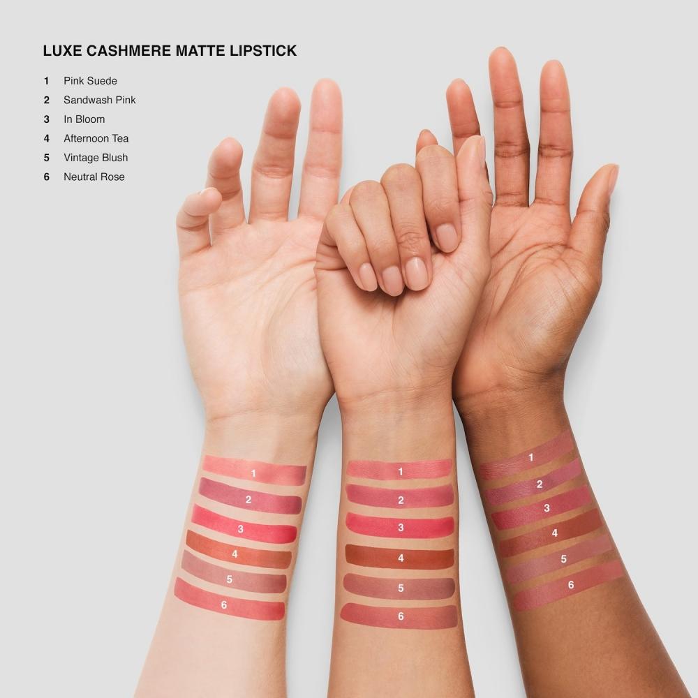 Bobbi Brown Luxe Cashmere Matte Lipstick 0.12 Oz 3.5 G Pink Suede Neutral Nude Pink 