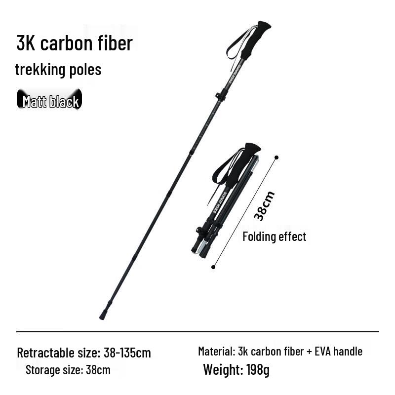 

Carbon Fiber Folding Hiking & Trekking Pole Adjustable