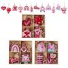 12Pc Valentine Hangings Wood Holiday Decoration Love Flower Valentine Ornaments Valentine'S Day Decorative Love Envelope Pendant