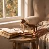 Wooden Rocking Horse Table Decoration Tabletop with Ribbon Carved