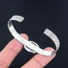 Natural Rainbow Moonstone Gemstone 925 Silver Bangle Adjustable For Girls