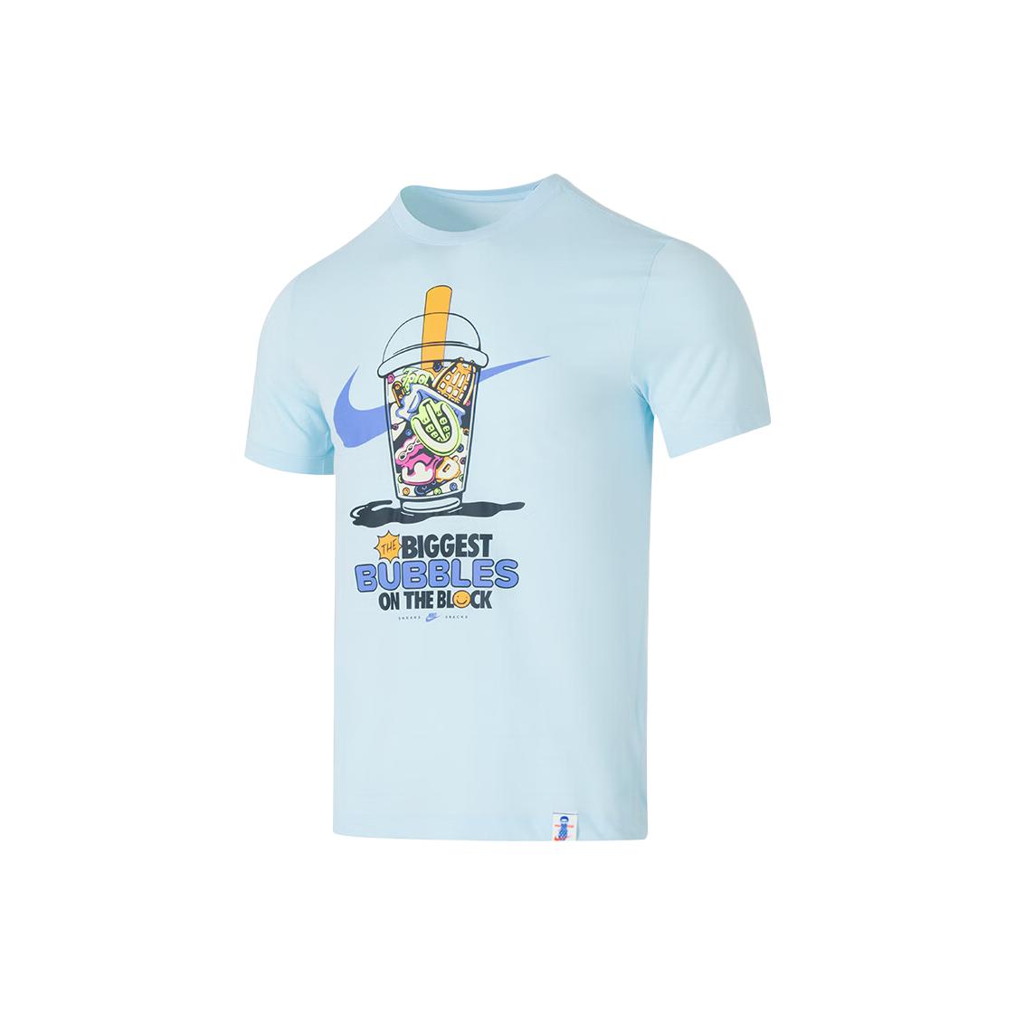 Nike Men s Fashionable Comfortable Breathable Short-Sleeve T-Shirt in Light Blue S