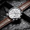 CRRJU-2212L Reloj cronógrafo de seis pines con cinturón Reloj de moda para hombres Reloj de negocios para hombres