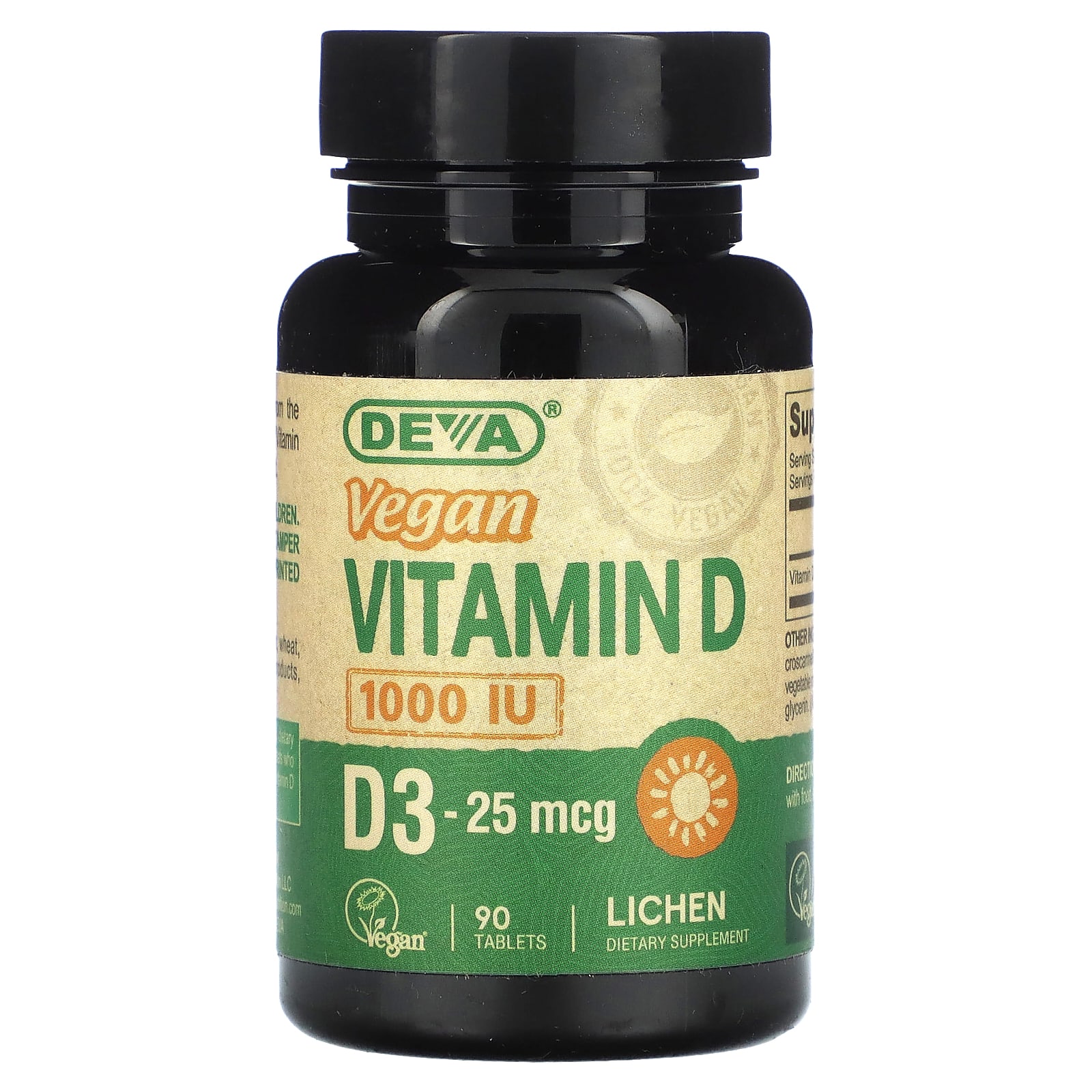 

Vegan Vitamin D3, 25Mcg(1,000Iu), 90 Tablets