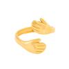 Embrace Stainless Steel Titanium Colorfast Open Ring Vacuum Electroplated 18k Gold Index Finger Ring