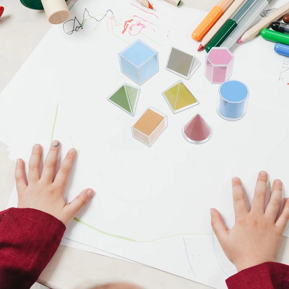 Detachable Geometric Shapes Blocks Transparent Game Math Toys 3D Geometric Cube Learning Materials
