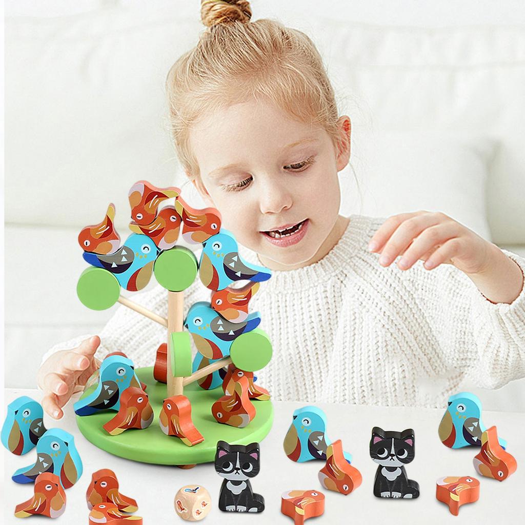 Wooden , Birds, Balance Games, Parent-child Interaction, Stacking, Playing, Early Education, Educational Toys