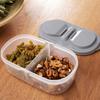 Clear Lid Double Compartment Food Storage Container Plastic Snacks Keepers For Kids Travel And Daily Use