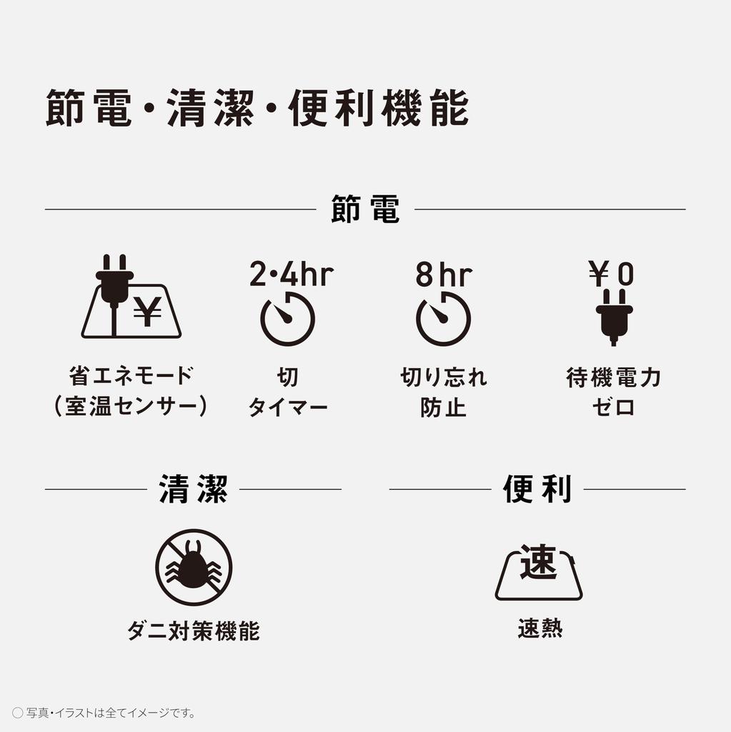 Panasonic Hot Carpet Electric Carpet Triple Insulation Structure Energy Saving Timer Function Mite Resistant 2 Side Switching 1 Tatami 176 X 88cm