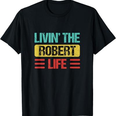 Robert Name Shirts & Gifts Unisex-Adults Black T-Shirt Small