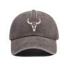 Hip Hop Bull Skull Print Baseball Cap Washed Cotton Streetwear Hats  For Man Women Unisex