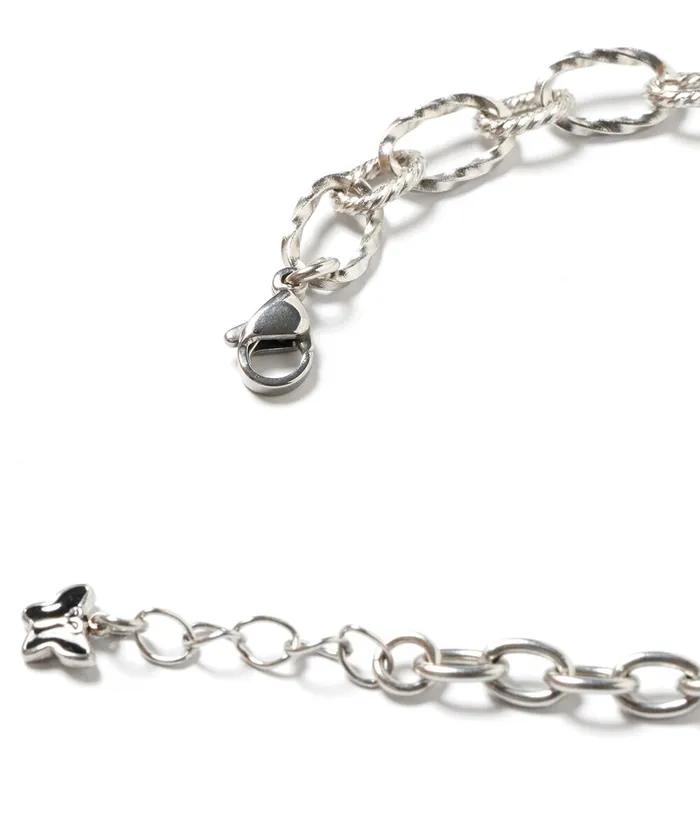 Surgical Mix Chain Butterfly Charm Bracelet (PLT-BR-003_SV)
