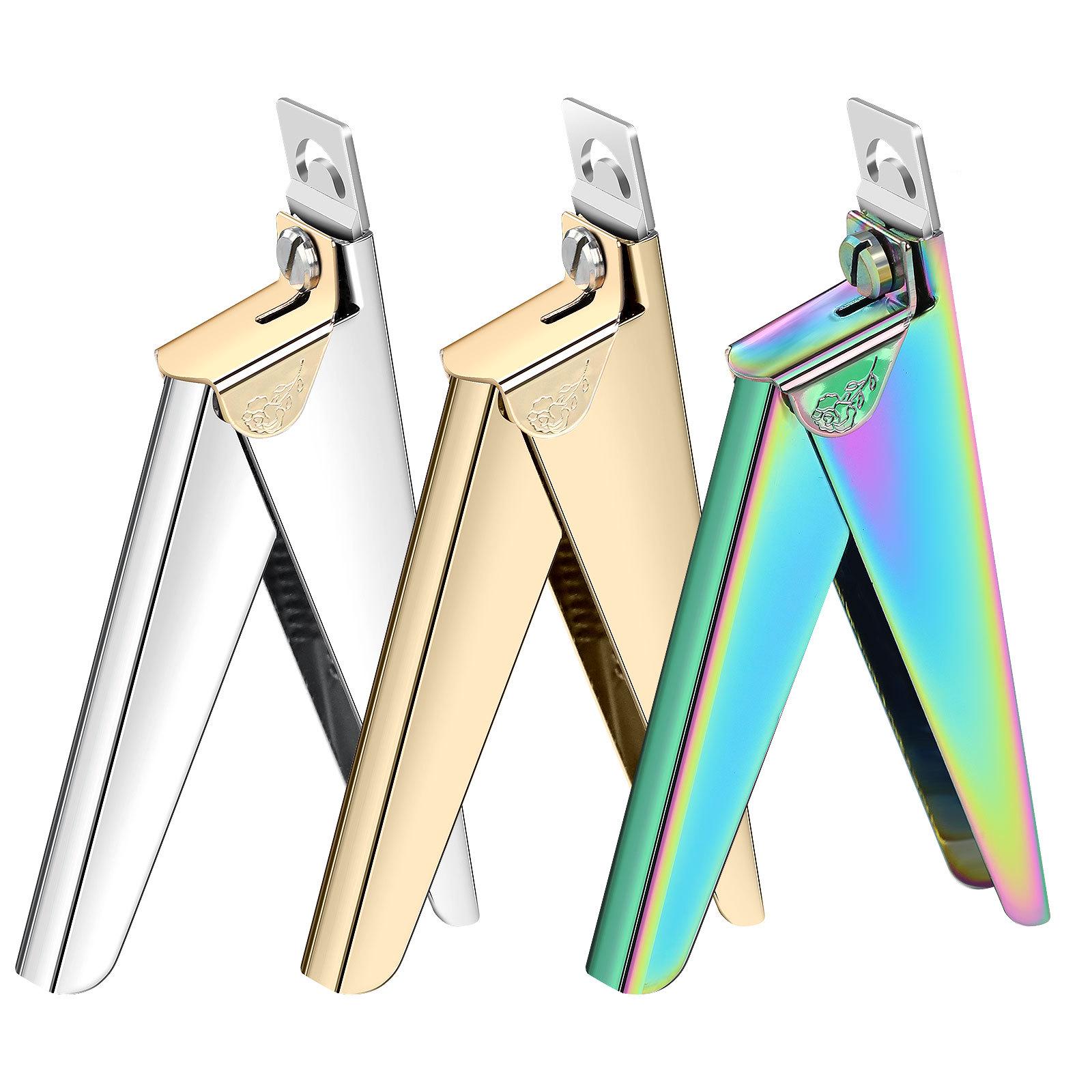 

Titanium U-Shaped False Nail Cutter - Stainless Steel French Manicure Clipper