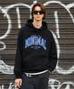 Minimal Arch Logo Oversized Hoodie Mht122 [Black]