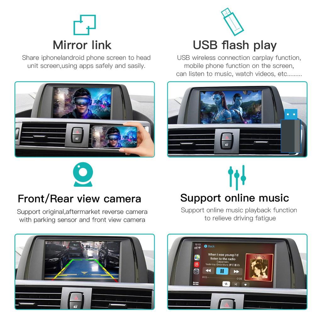 Wireless CarPlay And Android Auto For BMW NBT CIC System 1 2 3 4 5 6 7 Series X1 X3 X5 X6 MINI F20-F25 F30-D36 F10 F48 F11 F10