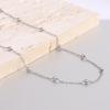 European & American Style Stainless Steel Necklace with Round Beads - 42cm O-shaped Chain, Versatile for Women