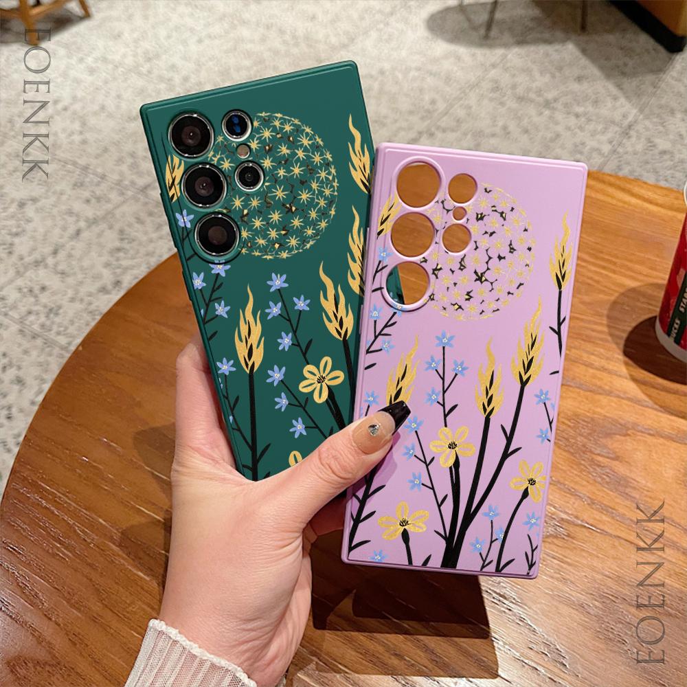 Simple Flower Pattern Soft Phone Case For Samsung Galaxy S25 S24 Ultra S23 S22 S21 S20Ultra FE Plus Note10 20 Lite Fashion Cover