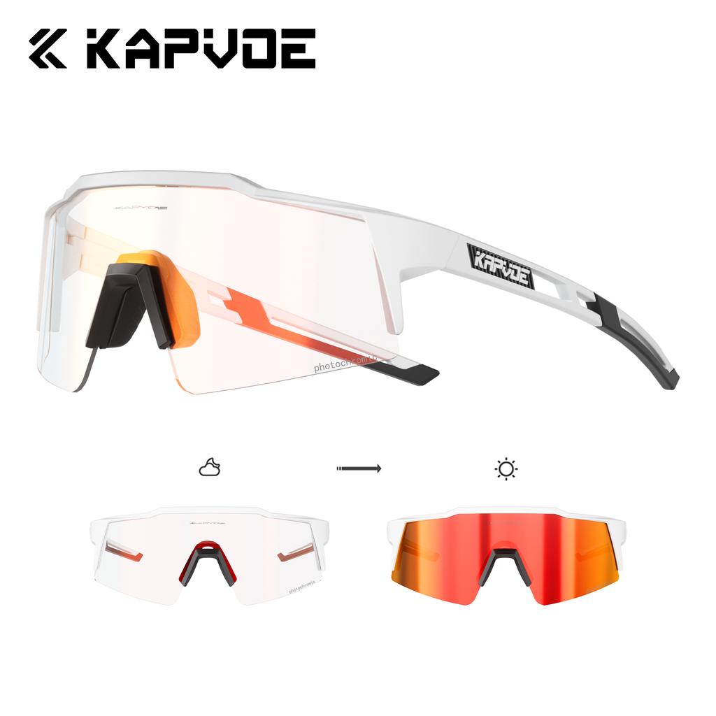 Lunettes de soleil Kapvoe Gold Photochromiques pour Cyclisme Homme Lunettes Mode Vélo de Montagne Vitesse Lunettes Cool Lunettes de Vue Sport VTT Vélo