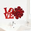 Abnehmbarer LOVE Rose Wandaufkleber - Valentinstag-Thema Hausdekoration Aufkleber