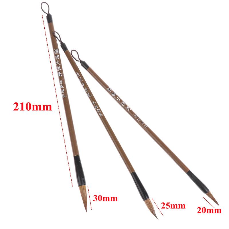 3Pcs Assorted Size Chinese Calligraphy Writing Brush Pens For Students