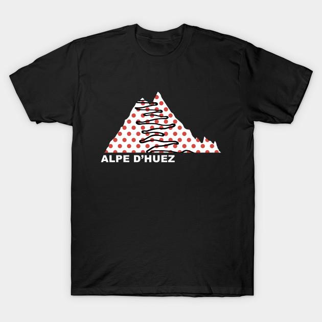 Men Black Print T-shirt Alpe D Huez - Kom No-Cut Transfer Paper Print Cotton Tshirt 2XL чёрный