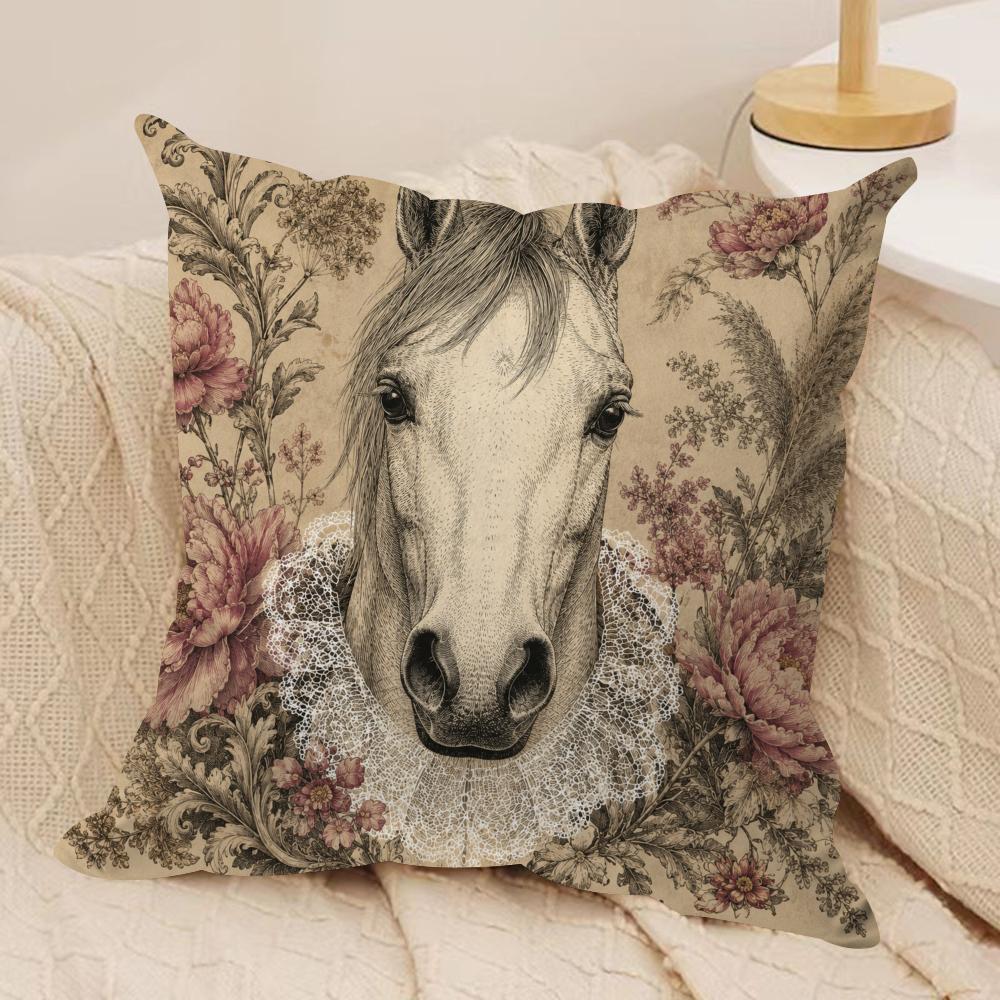 Vintage Woodland Animals Cushion Cover Pillow Case Short Plush Square Throw Pillow Covers Pillowcase Sofa Home Decor Gift