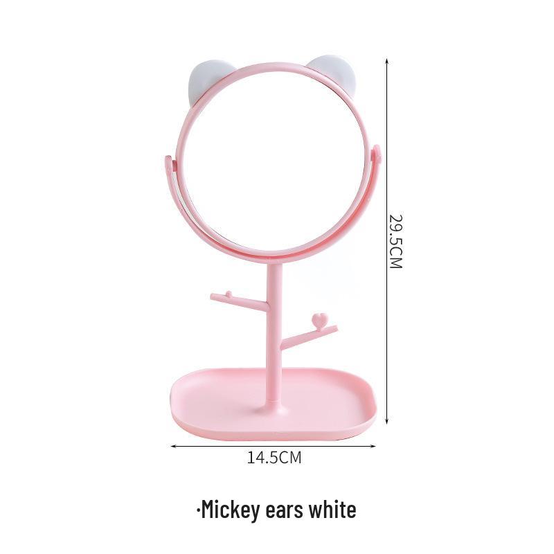 Speciální nabídka pro nováčky: Otočné medvídkové kosmetické zrcátko - Roztomilé stolní kosmetické zrcátko