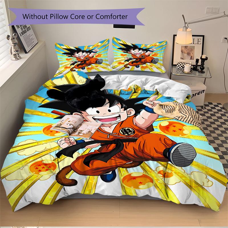 3pcs Dragon Ball Bedding Set. Soft and Comfortable with No Core Included (1x Duvet Cover + 2x Pillow Covers) yy251009194