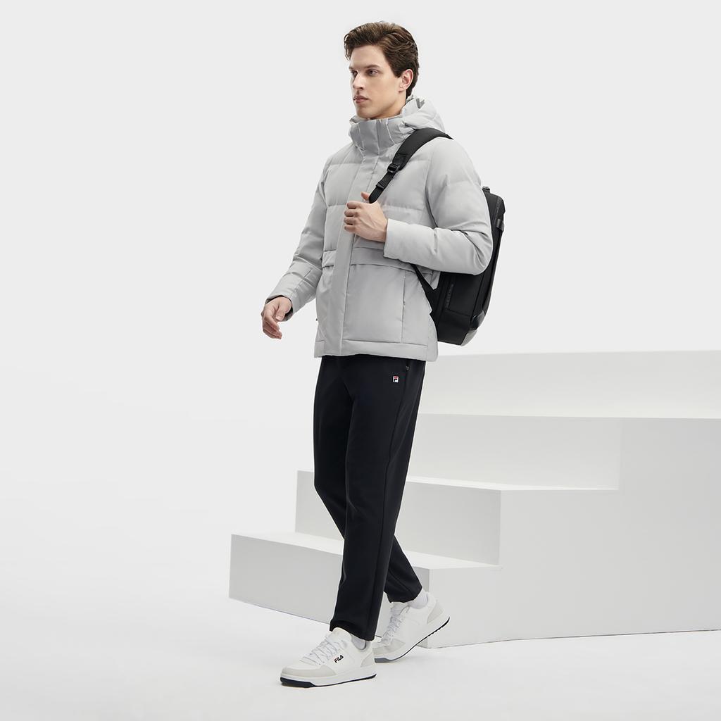Fila 2023 Winter New Fashion Casual Hooded Down Jacket Men Outerwear Twilight-Grey F11M341909F-GY