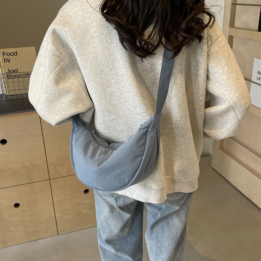 Женская модная сумка на плечо  Облако  Однотонная сумка через плечо  Полумесяц  Стильная сумка через плечо Регулируемый ремень для отпуска Вечеринки синий