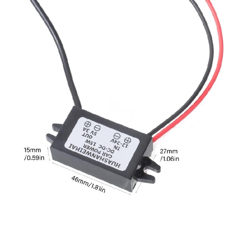 12V 24V To 5V 3A USB Type C Power Converters Module For Car Charging Systems DashCam Mobile Device Accessories