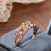 Fashion Crystal Flower Rings For Women Luxury  Rose Gold Color With Natural Zircon Accessories Vintage Wedding Jewelry
