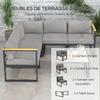 Venkovní rohová zahradní lounge sestava Moderní design 6 dílů pro 5 osob - hliníková, Skvělý komfort