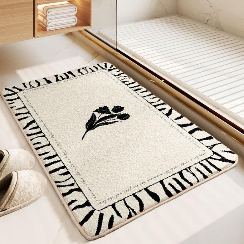 

Толстый коврик на пол из искусственного кашемира, простой водопоглощающий и противоскользящий коврик для ванной комнаты 40X60cm 15.7X23.6in