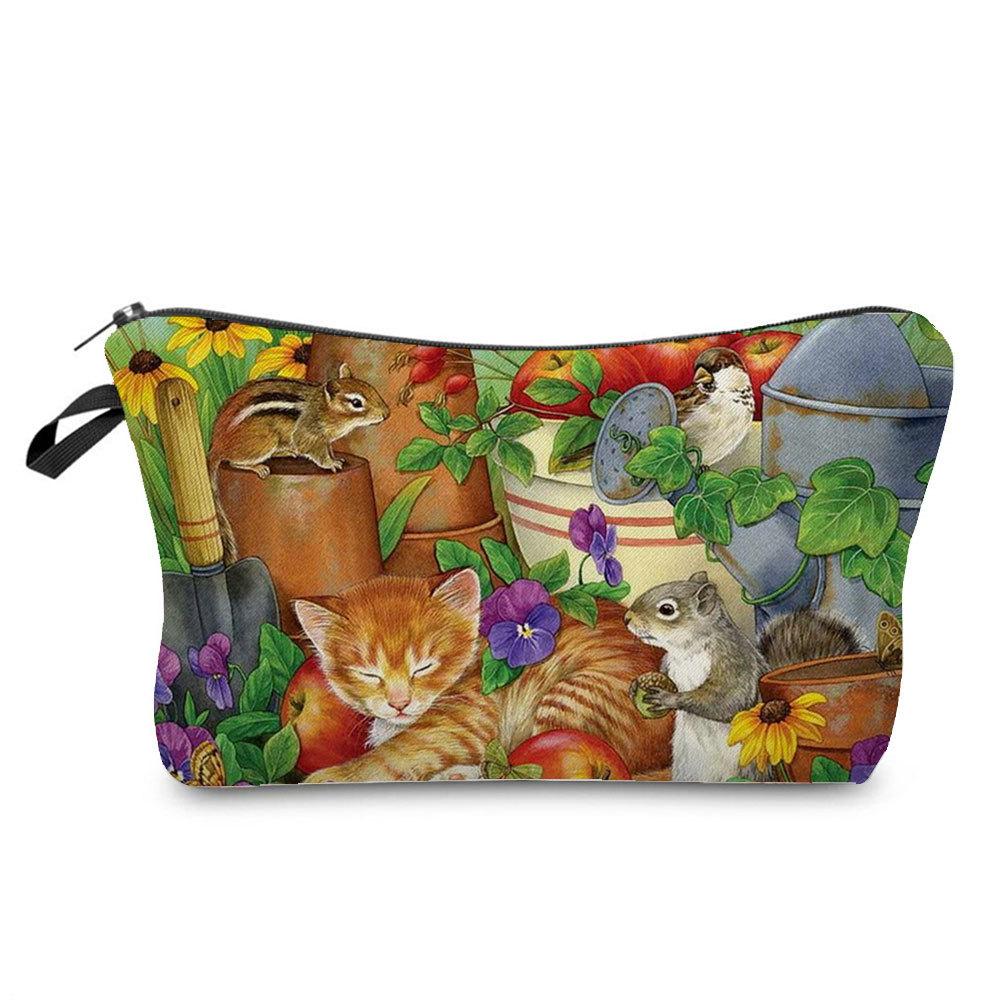 Women Cat Print Cosmetic Bag Toiletries Organize Travel Storage Case  6429