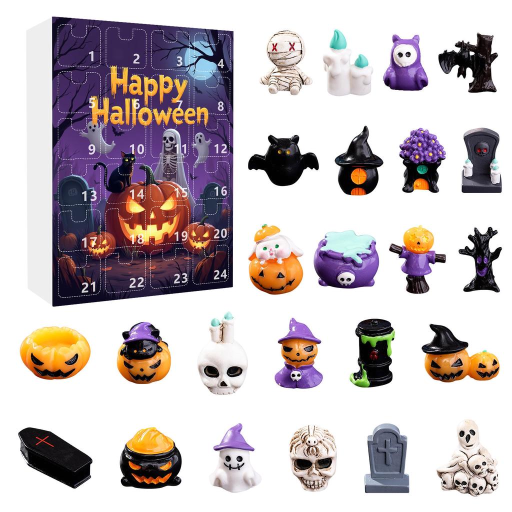 Halloween Advent Calendar Box Halloween Figurine Advent 24 Days Holiday Countdown Calendar Halloween Horror Advent Gift Box