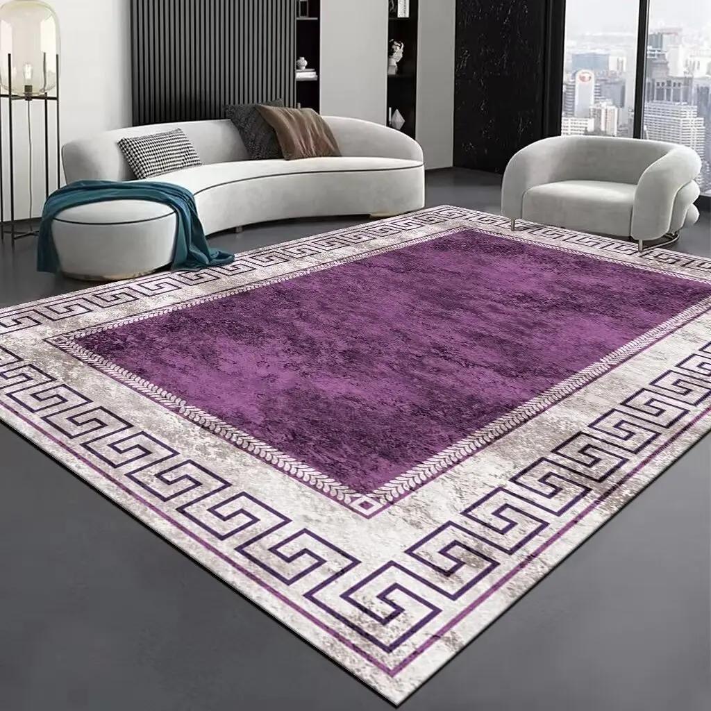 Nordic Modern High-end Living Room Carpet Luxury Grey Home Decoration Bedroom Large Area Rugs Elastic Washable Non-slip Door Mat